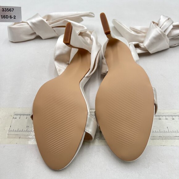 Milooey shoes White Open Toe Strappy Lace Up Block High Heels Ankle Strap Sandal - Picture 7 of 8